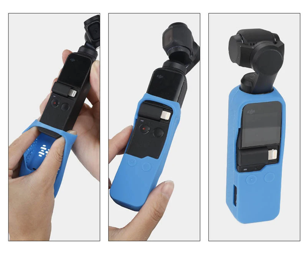 Противоскользящий силиконовый защитный чехол с ремешком для DJI Osmo Карманный мягкий охлаждающий силиконовый чехол для ручного карданного стабилизатора