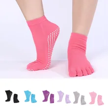 Женские носки для йоги, Нескользящие массажные с резиновым покрытием, теплые носки для фитнеса, для занятий спортом, для занятий спортом, босиком, 1 пара