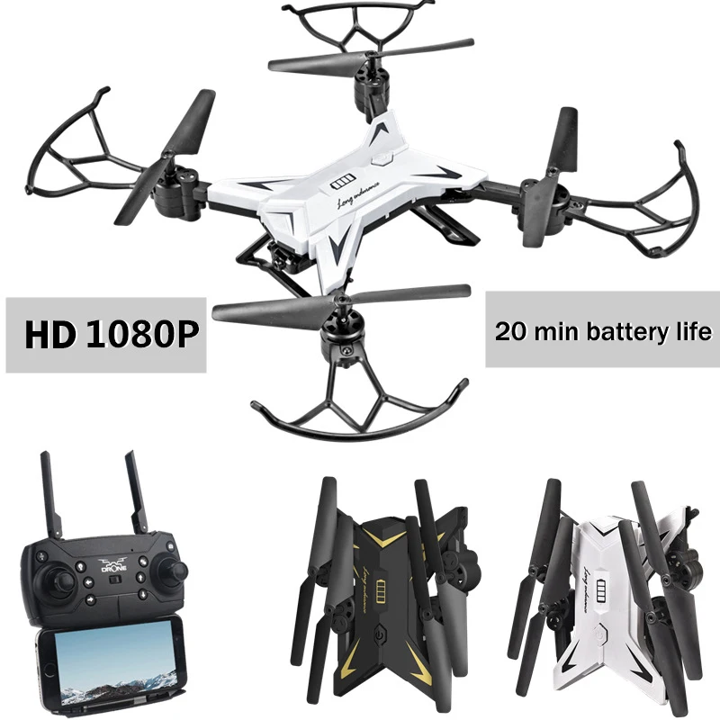 

Folding Drone WIFI Remote Control Quadcopter Drone 20 Minutes Flying Time FJ88