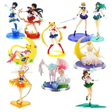 15-20cm super Sailor moon anime marinero Marte mercurio Júpiter Venus 1/8 PVC figura de acción juguetes de modelos coleccionables