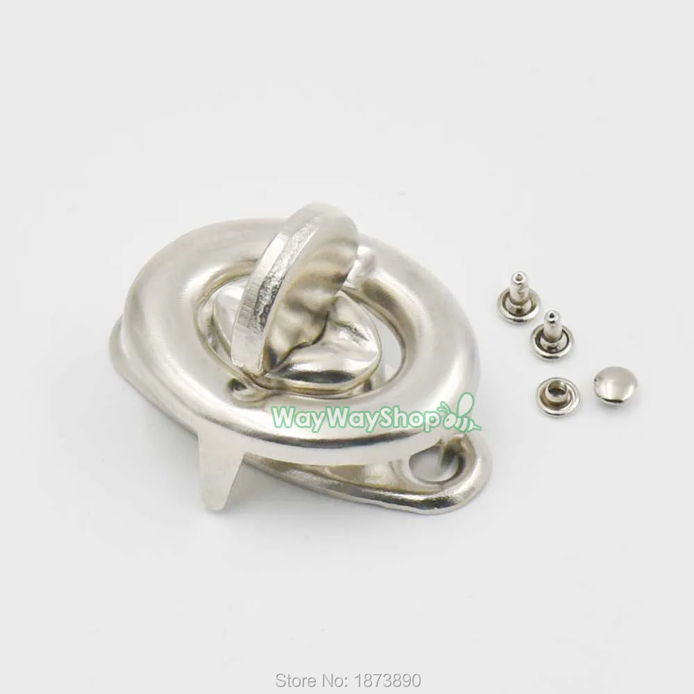 

8 Sets Studs Turn Button Latch Closure Oval for Catch Tuck Craft Leather Purse Bag hangbag 21mm x 26.4mm ( 1.85" x 1.05" )