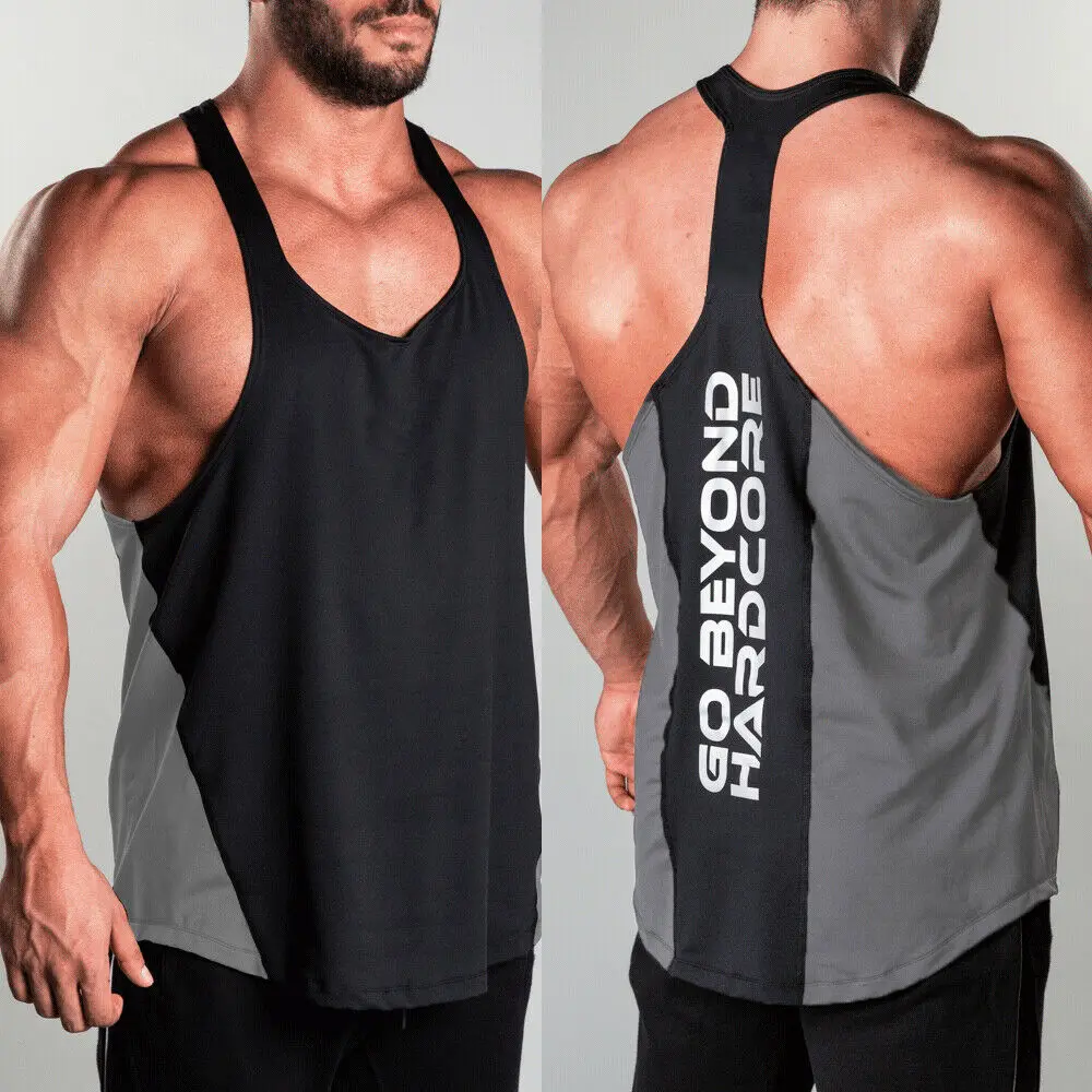 Men Muscle Bodybuilding Sports Tank Tops Gym Training Vest Singlet Loose Tops