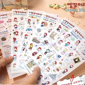 

Cute Girl Sticker Stickers Diary Scrapbook Decoration Po Korean 6 Sheets Set