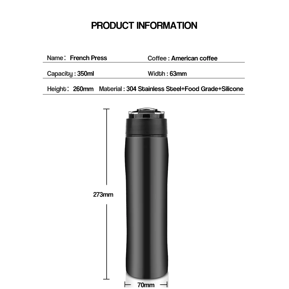 Портативный Френч-пресс для приготовления кофе с вакуумной изоляцией дорожная кружка Премиум из нержавеющей стали 2 группы будет лучше