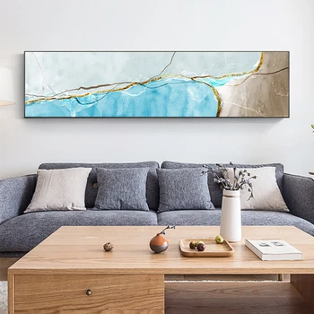 

Nordic Landscape Poster and Print Modern Wall Art Abstract Golden Mountains Canvas Painting for Living Room Bedroom Cuadro Decor