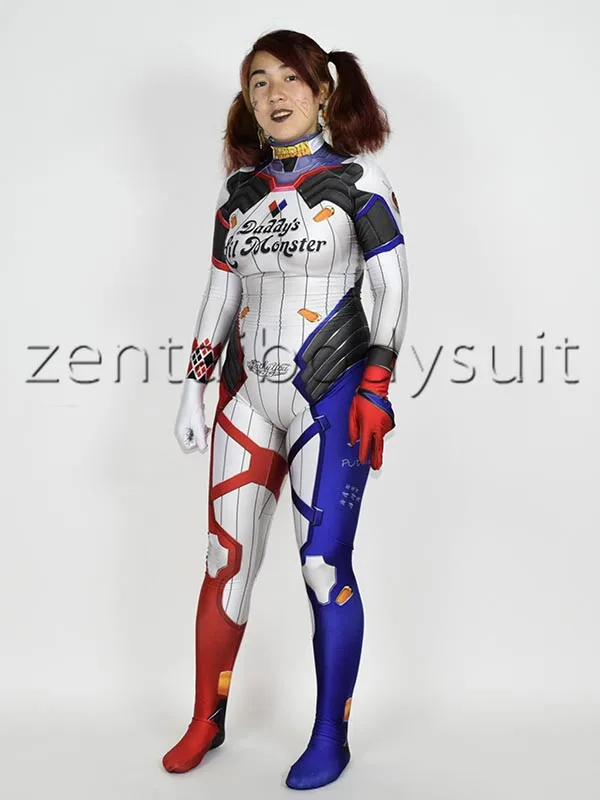 Боди с 3D-принтом D. Va Harley Quinn Kostuums Zentai DVA Harley, костюм для костюмированной вечеринки на Хэллоуин