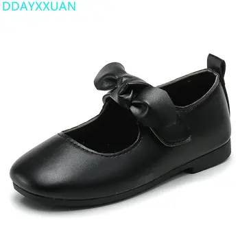 

Princess Girls Shoes 2018 New Kids Fashion Children Big Bowknow Shoes Spring Autumn Soft Dance Shoe For Girls Sneakers EU 26-35