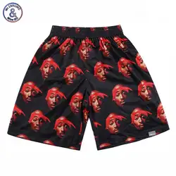 2017 mr.1991inc хип-хоп Шорты мужчин 3D принт Rap певица 2Pac Тупак 3D Шорты дышащие укороченные штаны белый/черный /красный