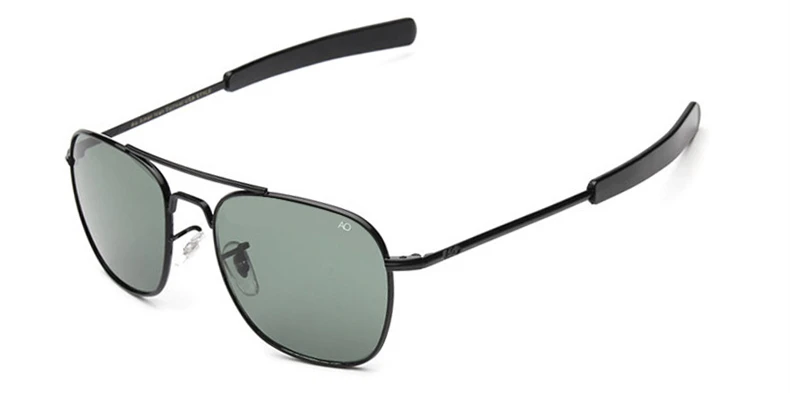 Новинка, модные армейские военные солнцезащитные очки AO Pilot, бренд es, американские оптические стеклянные линзы, солнцезащитные очки es Oculos De Sol Masculino - Цвет линз: grey and black