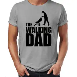 Модная Классическая хлопковая Футболка с круглым вырезом и надписью «The Walking Dad Funny Walking Dead Zombie's Day»