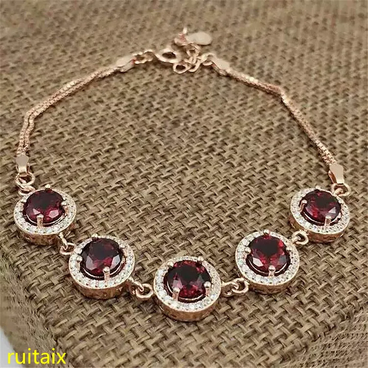 KJJEAXCMY fine jewelry 925 серебро с инкрустацией камнями "Гранат" камень браслета