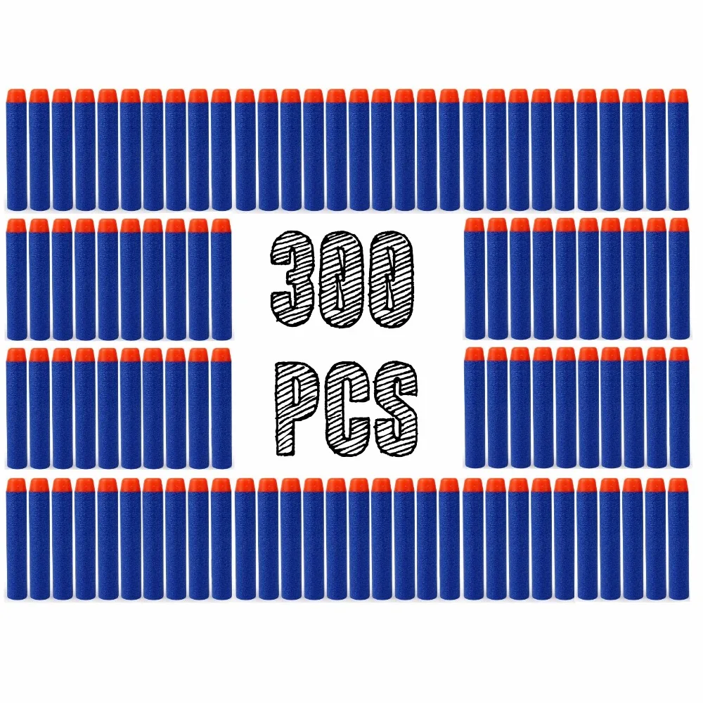 

300PCS Soft Hollow Hole Head Refill Bullets For Nerf Dart Refill Soft For Nerf N-strike Elite Series Blasters Kid For Toy Gun