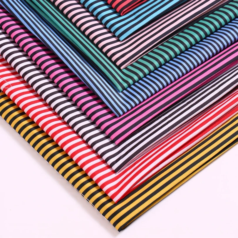 

1.5*1M Bright striped polyester fabric imitation cotton polyester fabric composite PVC fabric home textile fabric send a scissor