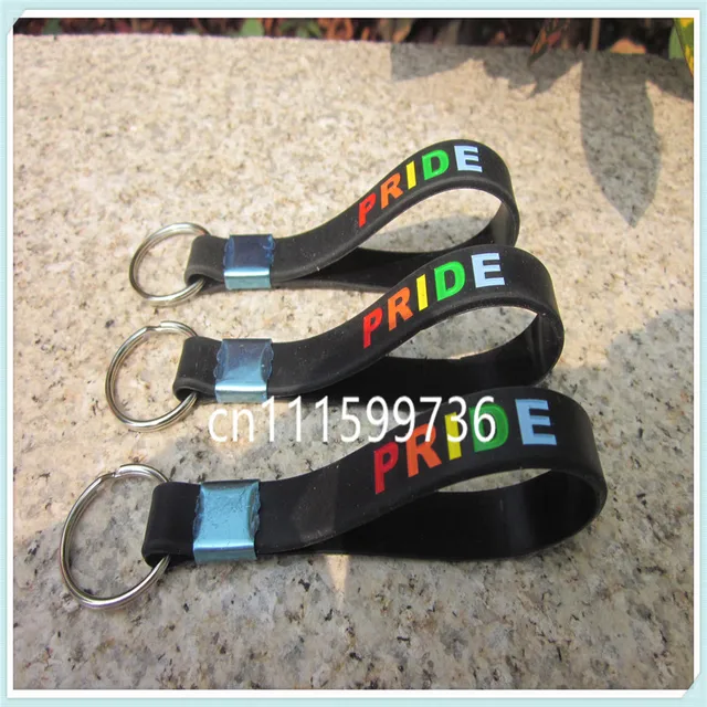 1pc Pride Wristband Key Holder Silicone Bracelet Chaing Ring 1pc Pride Wristband Key Holder Silicone Bracelet Chaing Ring Free Shipping