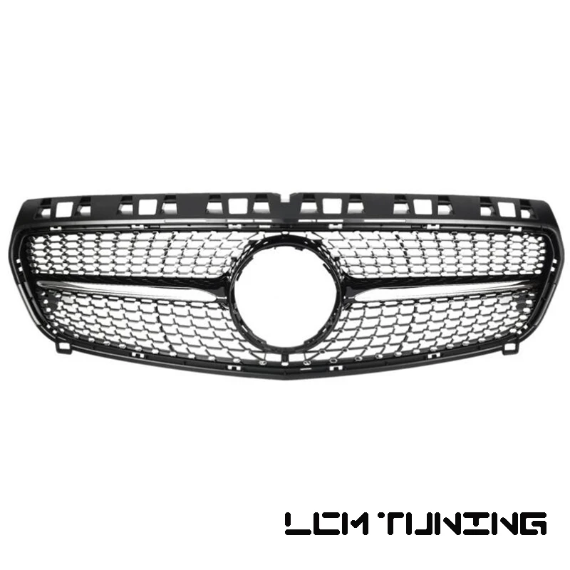 

For Mercedes For Benz A-class W176 A180 A200 A260 A45 2013-2015 with Emblem Diamond Look Front Bumper Racing Grille