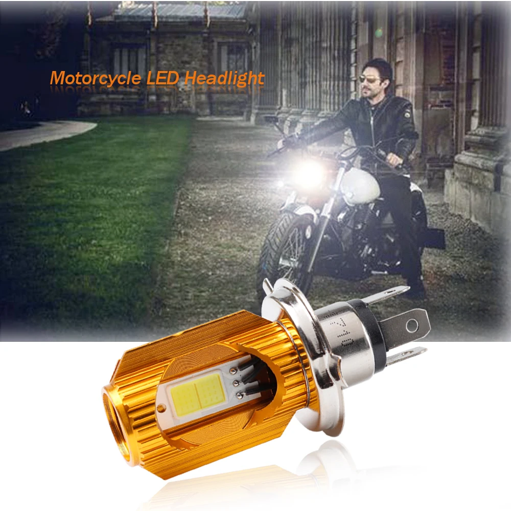 

2018 Real Limited Free Shipping Motorcycle Headlight Bulb H4 Hi/Lo 12w 1200lm Motorcycle locomotive 6500k Light Replace For Head