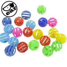 20pcs/lot Plastic Pet Cat Toys With Small Bell Diameter 3.5cm Colorful Ball Toy