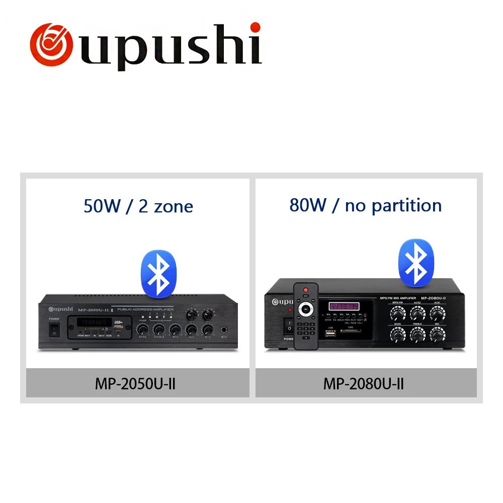 OUPUSHI MP-2050U MP-2080U 60 Вт 80 Вт усилитель с FM Bluetooth цифровой сигнал USB