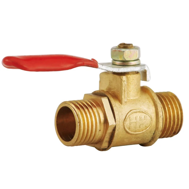 Legines Brass Male to Male Thread Ball Valve Full Port With Red Handle