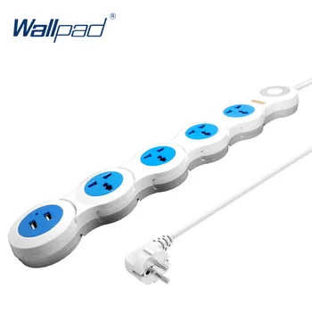 

100% Original Wallpad Power Strip Electrical Socket MF Plug with 2 USB Ports Power Extender Fast Charge with RU EU Adapter 1.8m