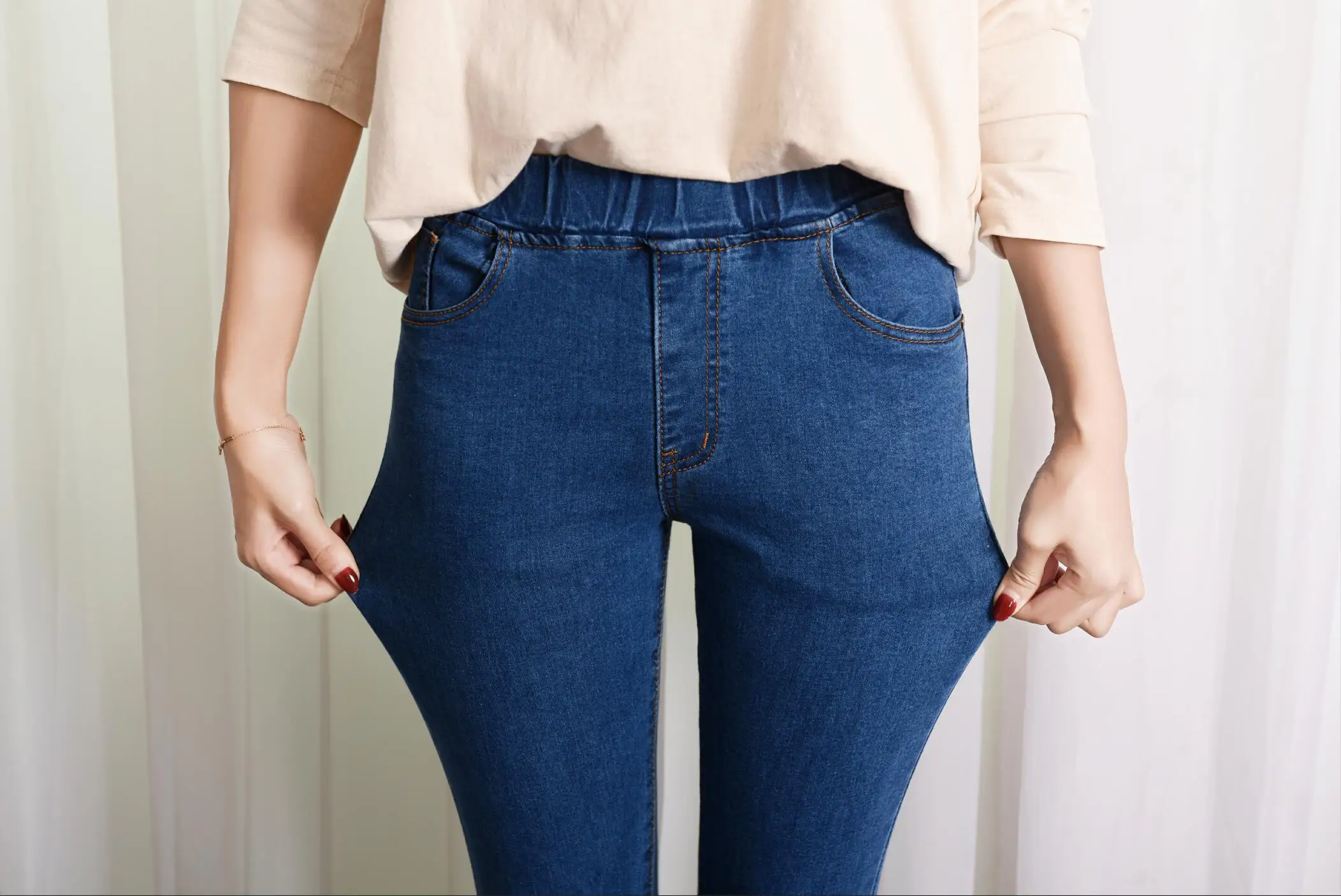 Quality Plus Size Casual Women Jeans Pant Slim Stretch Cotton Denim Trousers for woman skinny pocket mom Jeans pencil pant 6XL Quality Plus Size Casual Women Jeans Pant Slim Stretch Cotton Denim Trousers for woman skinny pocket mom Jeans pencil pant 6XL