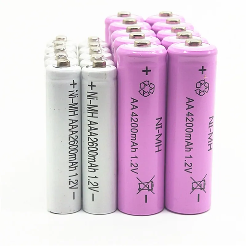 

aaa batery 1.2V 4PCS AA4200mAh + 4PCS AAA 2600mAh NI MH AA Pre-Charged Rechargeable aa Battery For Camera Microphone Toys led