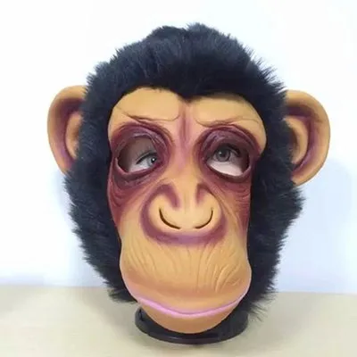 Забавная Реалистичная маска для лица с головой обезьяны, маска для взрослых обезьян, дышащая маскарадная нарядная одежда для Хэллоуина, Вечерние Маски для костюмированной вечеринки