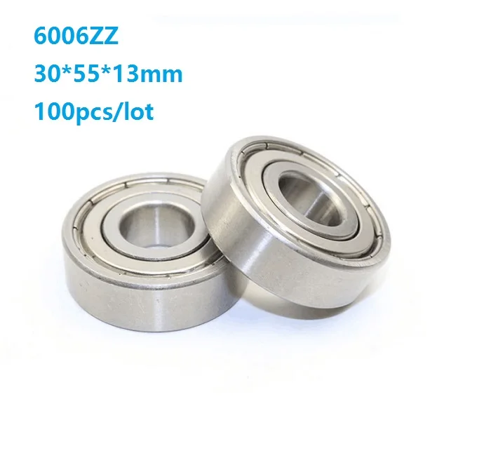 

100 шт./лот 30x55x13 мм 6006ZZ 6006Z 6006 Z ZZ подшипник 30*55*13 мм двойная металлическая крышка глубокий шаровой подшипник