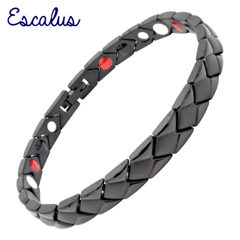 Escalus магнитный браслет из нержавеющей стали 4 в 1 для здоровья для женщин с сильными магнитами дальнего Infar красные отрицательные ионы германий