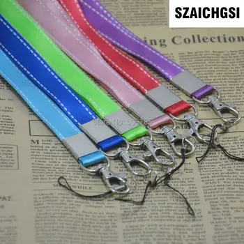 

SZAICHGSI wholesale 1000pcs long flat noodle wrist hand cell phone mobile chain straps keychain Charm Cord Hang Rope Lanyard