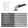 DEKO 220 v velocidad Variable eléctrica multifunción Kit herramienta oscilante Multi-herramienta de energía eléctrica Trimmer Saw w/ accesorios ► Foto 3/6