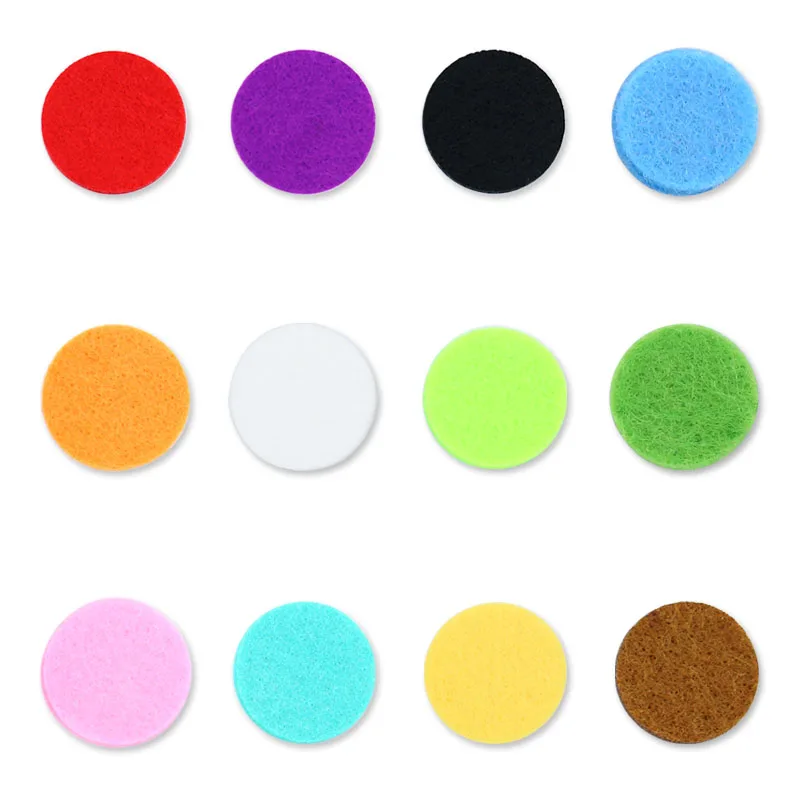 

(100pcs/ lot) 13mm Colorful Perfume Felt Washable Pads For 20mm Stainless Steel Essential Oil Locket Diffuser Locket