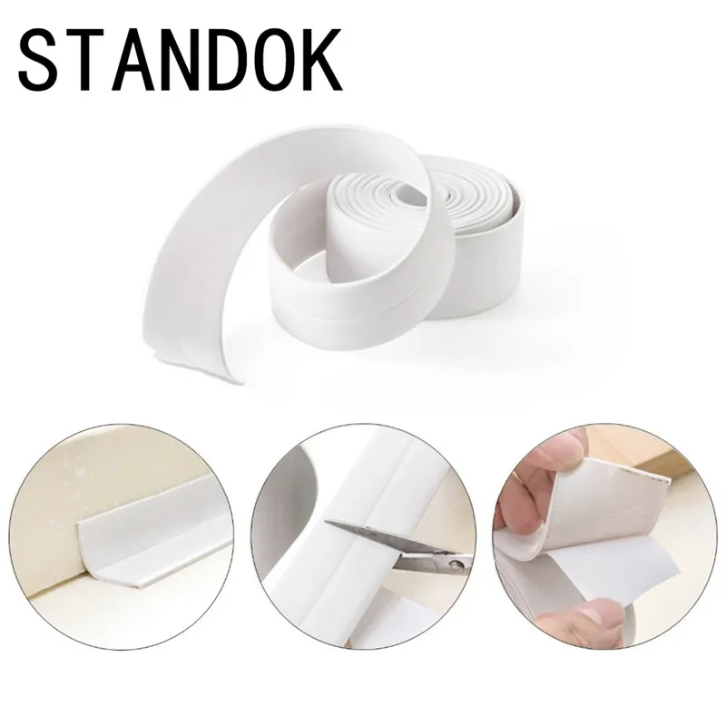 1 рулон водонепроницаемая клейкая лента из ПВХ|bathroom sealing tape|kitchen tapebathroom tape |
