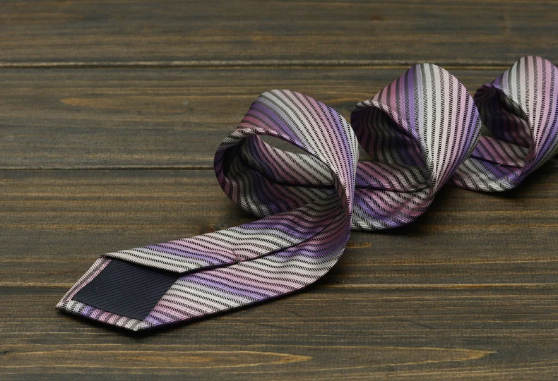 2018 новые мужские Галстуки 6 см Ширина узкие узкий Фиолетовый Полосатый Классический жаккард галстук для Свадьба Жених Бизнес