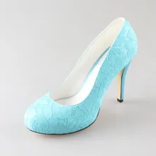Türkis aqua see blaue spitze schuhe hochzeit abendgesellschaft abgerundete kappe pumpen grün blau handgefertigte benutzerdefinierte farben kleine große größe