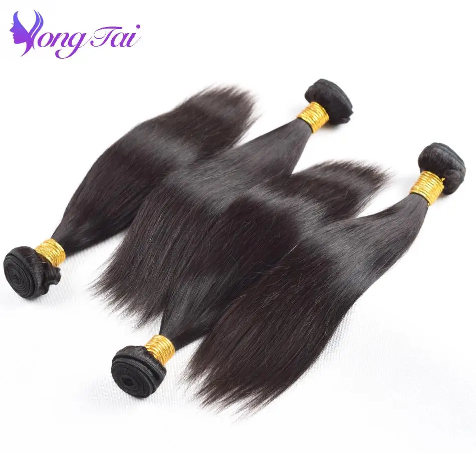 Yuyongtai Продукты для волос перуанские прямые волосы 4 пучка 100% remy ткет натуральный