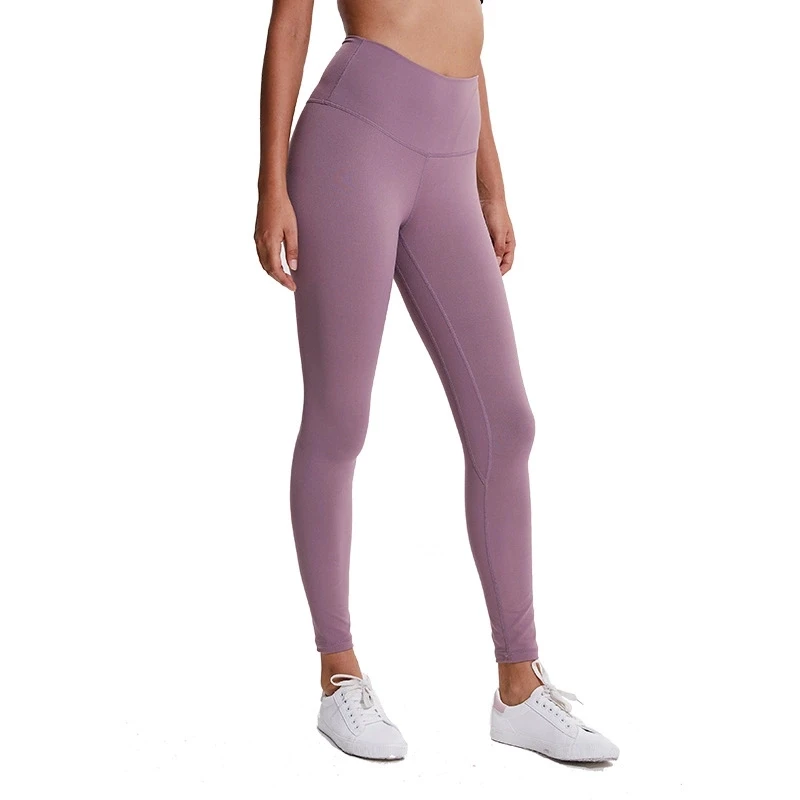 

Women's Long Plain High Waist Elastic Quick Dry Slimming Workout Sports Training Tights