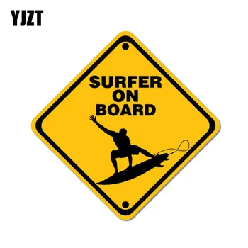 

YJZT 13CM*13CM High Quality Surfer On Board PVC Motorcycle Car Sticker 11-00332