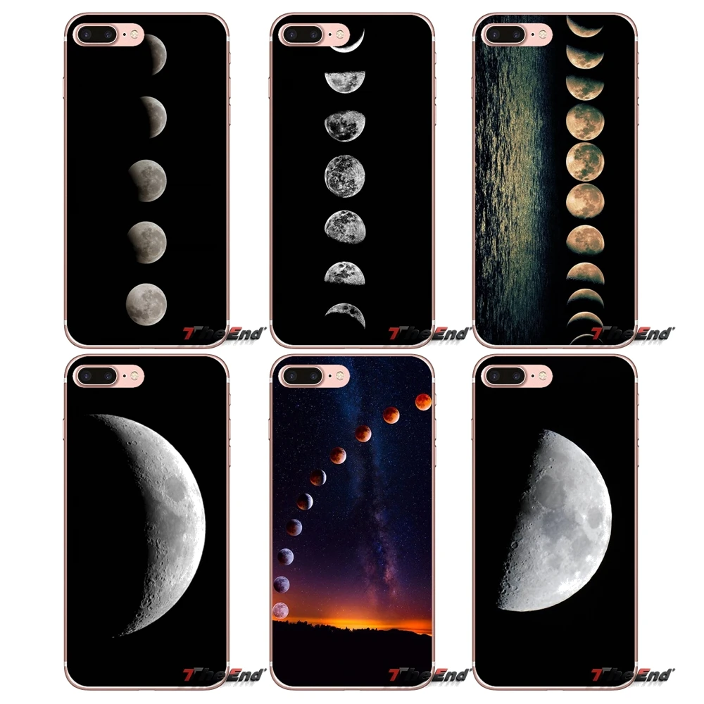 Мягкий ТПУ чехол для Samsung Galaxy S3 S4 S5 MINI S6 S7 edge S8 Plus Note 2 3 4 5 Grand Core Prime Moon Phases Night Pattern |
