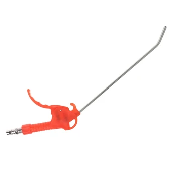 

Spring Loaded Trigger Bent Tube Nozzle Red Air Blow Gun Dust Cleaner w/ Adapter