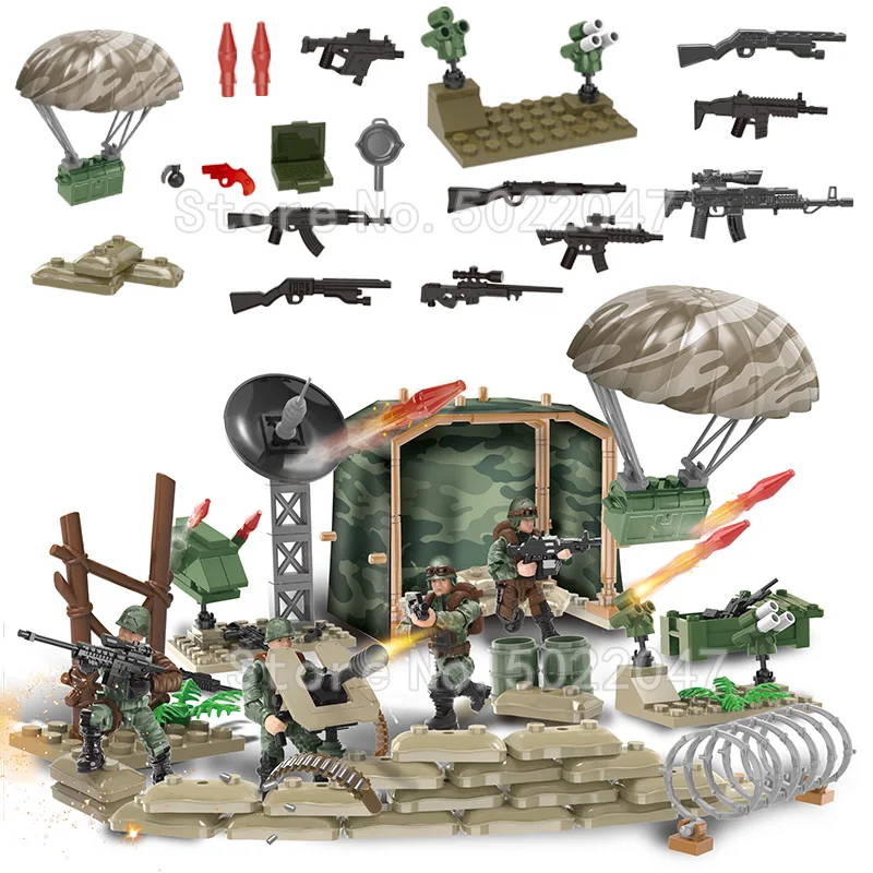 

Military Figures Jungle Fortress Base Building Blocks Simulation Vanguard Special Forces Set World War 2 Weapons Toys Legoinglys