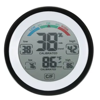 

Digital LCD Display Indoor Thermometer Hygrometer Round Wireless Electronic Temperature Humidity Meter Weather Station Tester bl