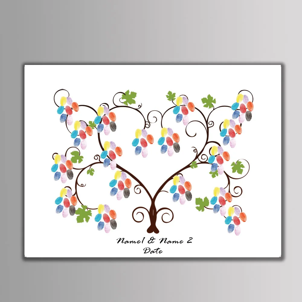 New Arrival Diy Wedding Guest Book Fingerprint Tree Printings With
