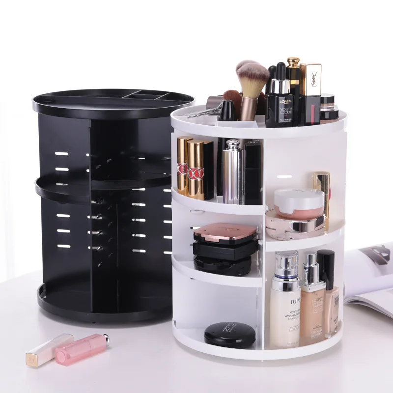 

360 Degree Rotary Cosmetic Frame Plastic Cosmetic Box Cosmetic Receiving Box Skin Care Storage Receiving Frame