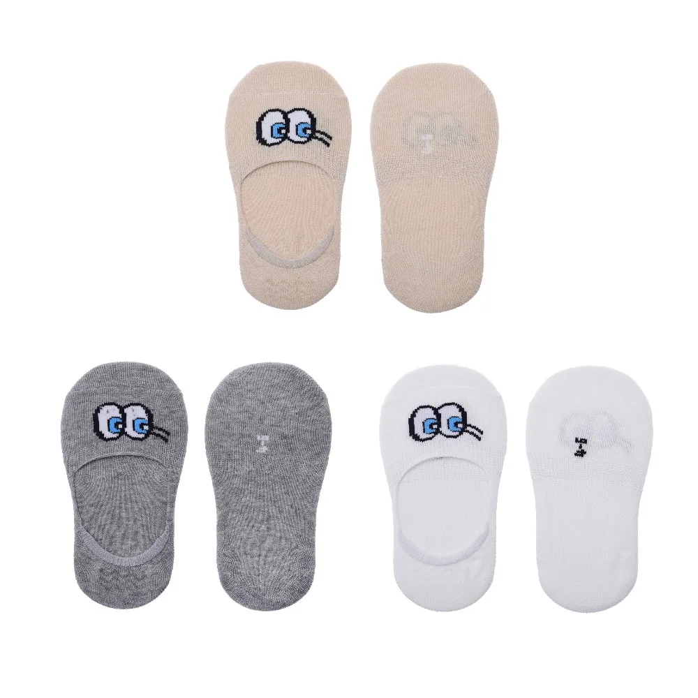 Chaussettes en coton pour bébé, 3 paires/lot, pour fille et garçon, dessin animé, yeux mignons, chaussettes pour enfants, cheville, Style été SK150