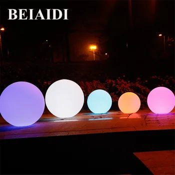 

BEIAIDI 16 Color RGB LED Floating swimming pool ball light IP68 Outdoor Rechargeable illuminated bar Table Lamp with Remote