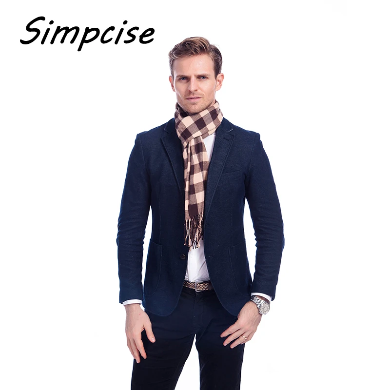 mens knit scarf Winter soft warm man scarf fashion Unisex scarfs classical tartan scarf warm cashmere scarves A3A17528 men's scarves & shawls