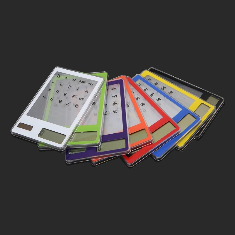 

Slim LCD 8-Digit Display Clear Touch Screen Solar Calculator For School Office