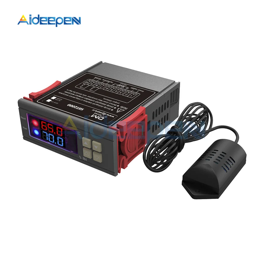 AC 110V 220V 12V 24V двойной цифровой регулятор температуры и влажности SHT2000 STC-3028 термостат гигрометр