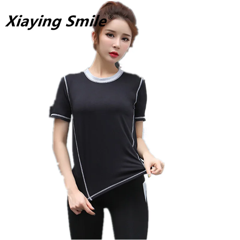 Xiaying Smile Женская дышащая Спортивная футболка 5 цветов для бега йоги летняя